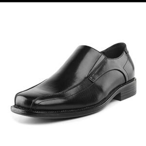 Sleek Black Leather Slip-On Loafers